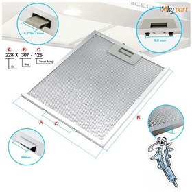 Resim Davlumbaz & Aspiratör Metal Yağ Filtresi Altus Uyumlu Ala525w, Ala525b İle 