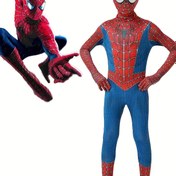 Resim Marvel Çocuk Süper Kahraman Spiderman Kostümü, Halloween Cosplay Tulumu ve Başlık Seti 
