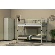 Resim Reyo Yurt Genç Çocuk Odası Metal Gri Ranza ve Karyola 90x190 