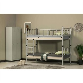 Resim Reyo Yurt Genç Çocuk Odası Metal Gri Ranza ve Karyola 90x190 