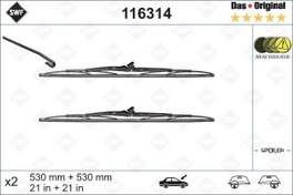 Resim ÖN SİLECEK SÜPÜRGESİ TAKIM PASSAT VOLVO S70 V70 TRANSPORTER T4 530 530 mm 