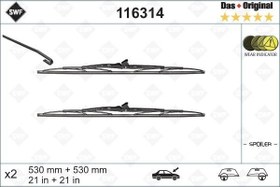 Resim ÖN SİLECEK SÜPÜRGESİ TAKIM PASSAT VOLVO S70 V70 TRANSPORTER T4 530 530 mm 