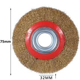 Resim Depolife Taşlama Motoru Çelik Fırçası 175 mm Spiral Sarı Tel Fırça 
