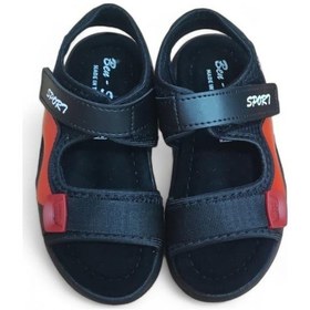 Resim Erkek Çocuk Cırtlı Hafif Rahat Taban Sandalet Siyah-kırmızı 001 