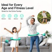 Resim Yetişkinler için Ağırlıklı Hula Sonsuz Fitness Halkası - 27 Ayrılabilir Düğüm ile 2'si 1 Arada Akıllı Egzersiz, Mavi Egzersiz Fit, Kilo Kaybı, Kadınlar ve Başlangıçlar İçin Uygun, Tam Vücut Egzersizi İçin Hula Dairesi Tasarımı, Başlangıç Fitness Ekipmanı, Dayanıklı İnşaat 