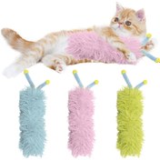Resim Renkli Antenler ile Etkileşimli Kedi Vurucu Oyuncak - Kapalı Kediler için Yumuşak ve Dayanıklı Peluş Yastık, Sıkıntıyı Hafifletmek için Kendi Kendine Oynayan Arkadaşlık Oyuncağı (Zehirsiz, Çiğneme Geçirmez) 