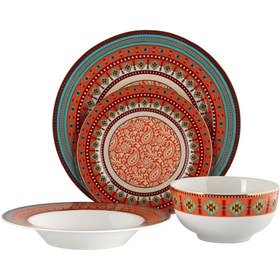 Resim Lucky Art Celeste Bone 24 Parça Yemek Takımı 