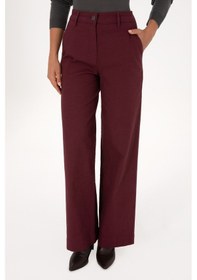 Resim U.S. Polo Assn. Kadın Bordo Loose Fit Kanvas Pantolon 50316913-VR177 