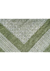 Resim Moretti Nordi Çerçeve Desenli Yıkanabilir Salon Mutfak Yolluk Yeşil Dokuma Modern Halı 
