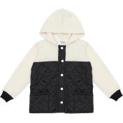 Resim Berselüx Kartal Kapitoneli,siyah-Beyaz Çocuk Polar Sweatshirt Tam Boy Çıtçıtlı Kız-Erkek Çocuk Unisex 1-8 Yaş 