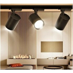 Resim 3 Adet Siyah-gün Işığı 3000-3200k 30w Ray Spot +1m Raylı Mağaza Ve Vitrin Armatürü 