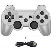 Resim Sony Ps3 Denetleyicisi İçin Destek Bluetooth İçin Sony Sıxaxıs Joystick İçin Silver 