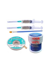 Resim Sıvı Lehim Solder Paste 42 Gr Kimei 183c Uyumlu Lehim Emme Temizleme Teli 3,5 Mm 5/1 Arada 