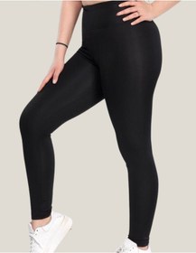 Resim Alya Underwear Toparlayıcı Yüksek Bel Kadın Günlük Spor Parlak Tayt SiYAH 
