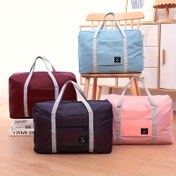 Resim 1 Adet Hafif Katlanabilir Oxford Kumaş Seyahat Çantası - Büyük Kapasiteli Spor ve Hafta Sonu Çantası, Sabit Omuz Askılı, Fermuarlı, Dayanıklı Polyester, Kadınlar için Fitness, Spor & Seyahat İçin Pembe/Mavi/Siyah, Şık Tasarım, Sağlam Saplar, Yüksek Kalite Kumaş, Pratik Depolama Çözümü 