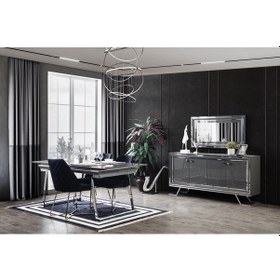 Resim Asos Yemek Odası Takımı Antrasit 