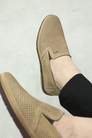 Resim Fast Step Hakiki Deri Erkek Casual Loafer Ayakkabı, Kum Nubuk, 39 Beden 