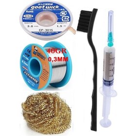 Resim Mechanic /lehim Teli 40gr 0,3mm Lehim Toplama Cp-3015 Emme Teli 3,0mm Havya Ucu Temizleme Teli Set St03 