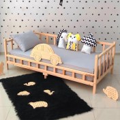 Resim MiniWood Premium Arabalı Montessori Yatak Çocuk ve Bebek Karyola 