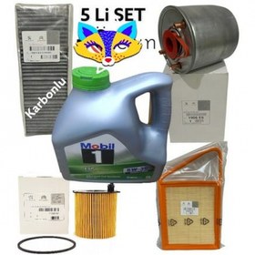 Resim Citroen C-Elysee Peugeot 301 1.6 Hdi Filtre bakım seti+MOBİL 1 ESP 5W30 4LT DPF Lİ MOTOR YAĞ 