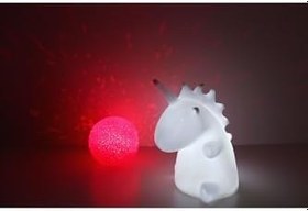 Resim Tek Boynuzlu Unicorn ve Kırmızı Yansımalı Küre Gece Lambası 