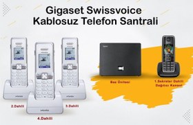 Resim C530 4 Dahili Swissvoice Telsiz Kablosuz Telefon Santrali 