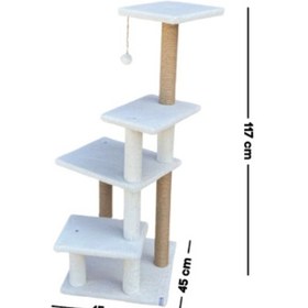 Resim Missidea Mg02 Premium Çok Katlı Uzun Boy Kedi Tırmalama Tahtası Beyaz 