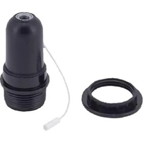 Resim Storemax E27 Ipli Siviçli Duy Lambader Için Uygun Siyah 