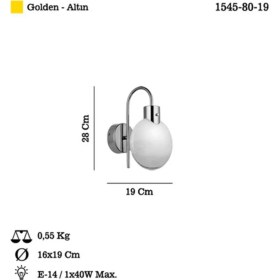 Resim Şık 1X14V Altın Aplık, Zarif Tasarım, Ev ve Ofis Dekoru Için Ideal Seçim 