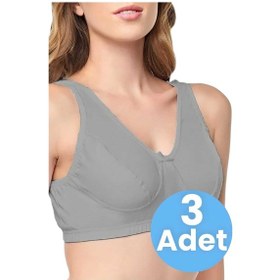 Resim Tezzgelsin Kadın Pamuklu Penye Yarım Atlet 3 Adet Gri 