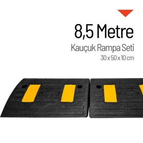 Resim İleri Trafik Kauçuk Kablo Kanallı Otopark Rampası - 8,5 Metre Set 