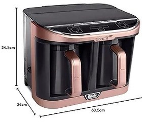 Resim Fakir Kaave Dual Pro Türk Kahvesi Makinesi, 735W, 8 Fincan Kapasite, 2.3 L Hazne, 30.5 x 26 x 24.5 cm, Rosie 