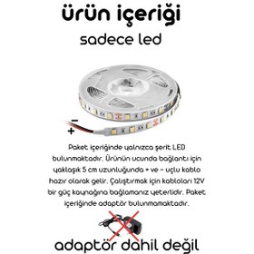Resim Lumidrive 2m Kırmızı Şerit Led 12v, 120 Led Li, 2835 Smd, Yapışkanlı, Kablo Uçlu Model 