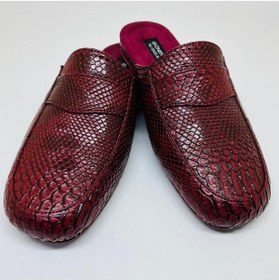 Resim Gönen Leder Erkek El Yapımı Bordo Cobra Ev Terliği GI699644 