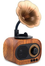 Resim Genel Markalar B5 Nostaljik Mini Gramafon Radyo Usb Aux Bluetooth Radyo Yüksek Ses Kalitesi 