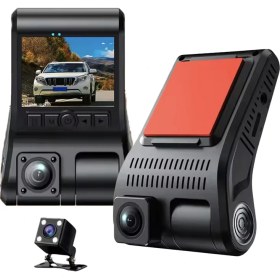 Resim 1080P Full Hd 3 Kameralı Hafıza Kartına Kayıtlı Hareket Algılamalı Araç Kamerası. 