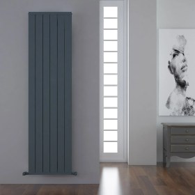 Resim Carisa Mack Dikey Alüminyum Radyatör Modern Tasarım Antrasit 180X47,5 cm 
