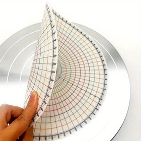 Resim 26cm Seramik Altı Boyama Aracı, DIY Pottery Yuvarlak Bölücü, Dairesel Eşit Parça Kart Ruler, Çömlek Yapımı için El Aleti, Plastik Malzeme, Güç Gerektirmez 