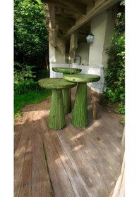 Resim Wood Wooden Ahşap 3 Lü Set Fitilli Mantar Yan Sehpa Modern Çimen Yeşili Renk Fiskos Çimen Yeşili 