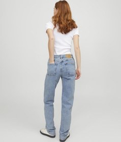 Resim Jack & Jones Jjxx Yüksek Bel Bol Paça Straight Kadın Denim Pantolon 12229033 Mavi 