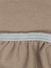 Resim 6lı Balpeteği Desen Likra Kumaşlı Tüylenmez Yikanabilir Sandalye Örtüsü Sandalye Kılıfı Vizon 