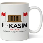 Resim 10 Kasım Mustafa Kemal Atatürk Tasarımlı Kupa Bardak Baskılı Kahve Kupa Bardak Model 7 