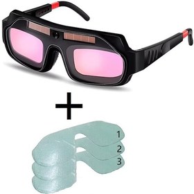 Resim Yate10 Otomatik Kararan Kavisli Kaynak Gözlüğü + 3 Koruma Camı 