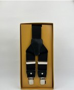 Resim Siyah Düz Erkek Pantolon Askısı Siyah 