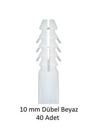 Resim Dübel, 10 Mm Beyaz Dübel, 40 Adet 