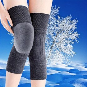 Resim 1 Çift Kalınlaştırılmış Sıcak Dizlik - Yumuşak Rahat Kış Diz Desteği, Erkekler ve Kadınlar için Unisex Tasarım, Elde Yıkanabilir, Moda ve Pratik Dizlikler Günlük Kullanım için, İş için Dizlikler, Evrensel Dizlikler, Esnek Malzeme 