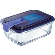 Resim Luminarc Temp Easy Dikdörtgen Mavi Kapak Saklama Kabı 820 ml 
