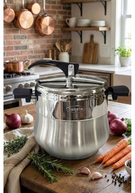 Resim Gökdil Bonera Special Paslanmaz 10lt Düdüklü Tencere Gümüş 