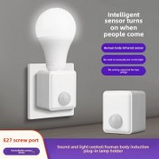Resim Duvara monte edilebilen ışın sensörlü lamba tutucu, akıllı E27 vidalı soket, kablosuz tak ve çalış/brightness kontrolü için koridor/merdiven/oda/yemek odası, 110V-240V uyumlu, aydınlatma aksesuarı | Modern Tasarım | Plastik Yapı 