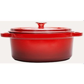 Resim Sürel Döküm 20 Cm Derin Tencere Kırmızı 